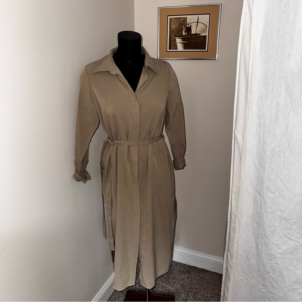 Nasty Gal Classic Tan Long Sleeve Dress